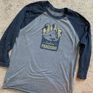 WDW Pandora 3/4 Sleeve Baseball Tee, Mens Medium